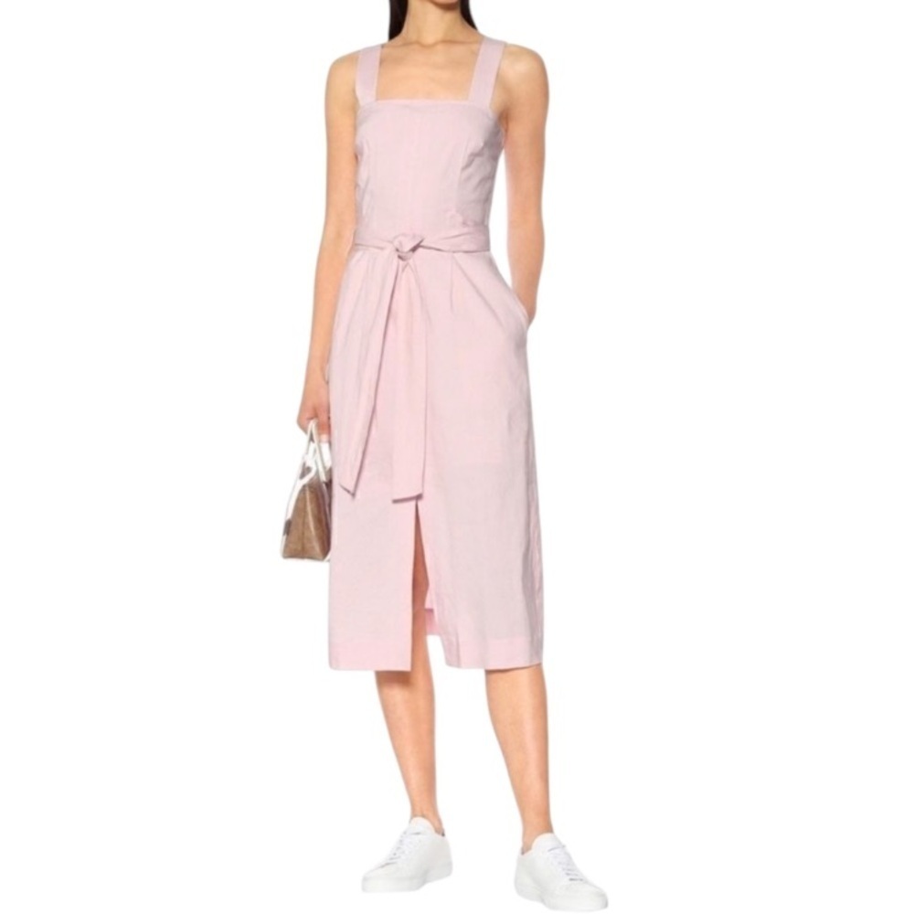 Vince Wide Strap Belted Linen Blend in Rosa Seco Tank
Midi Dress